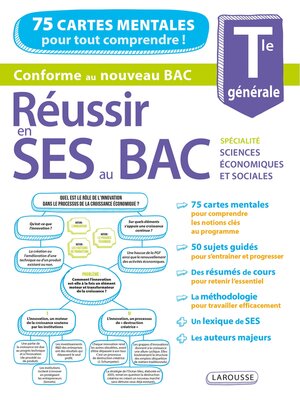 cover image of Réussir l'épreuve de spécialité SES au Bac--Tle générale